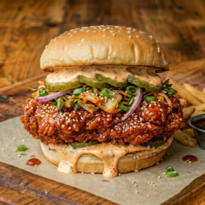 Korean fried Chicken Burger